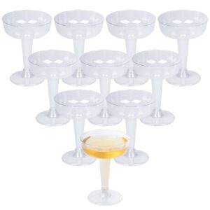 iskybob 18 pieces plastic coupe glasses set, disposable champagne glasses cocktails cups 120ml / 4oz clear champagne tower bulk for wedding, parties