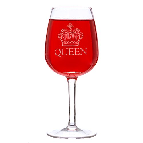 King Beer & Queen Wine Glass Set | Beautiful Gift for Newlyweds, Engagements, Anniversaries, Weddings, Parents, Couples, Christmas - Novelty Drinking Glassware (King Beer & Queen Wine Glass Set)