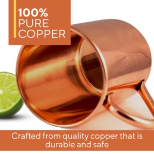 Moscow Mule Copper Mug by Solid Copper - Authentic Moscow Mule Mugs Unlined 16 oz