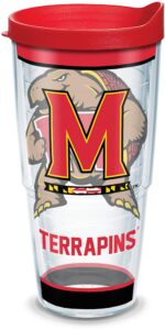tervis made in usa double walled university of maryland terrapins insulated tumbler cup keeps drinks cold & hot, 24oz, tradition