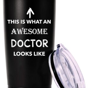 This Is What An Awesome Doctor Looks Like Mug.Doctor,Medical School Graduation Gifts.Appreciation,Birthday,Christmas Gifts for Doctors,MD,Med Tumbler(20oz Black)