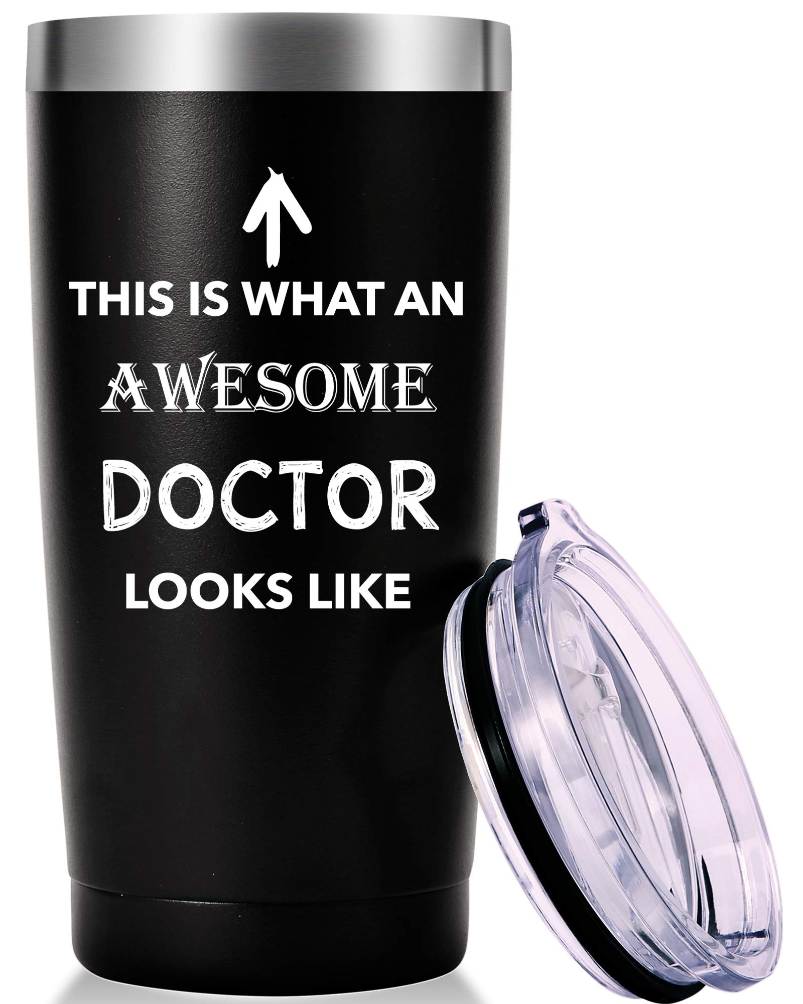 This Is What An Awesome Doctor Looks Like Mug.Doctor,Medical School Graduation Gifts.Appreciation,Birthday,Christmas Gifts for Doctors,MD,Med Tumbler(20oz Black)