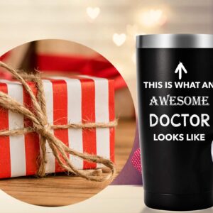 This Is What An Awesome Doctor Looks Like Mug.Doctor,Medical School Graduation Gifts.Appreciation,Birthday,Christmas Gifts for Doctors,MD,Med Tumbler(20oz Black)