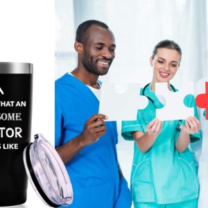 This Is What An Awesome Doctor Looks Like Mug.Doctor,Medical School Graduation Gifts.Appreciation,Birthday,Christmas Gifts for Doctors,MD,Med Tumbler(20oz Black)