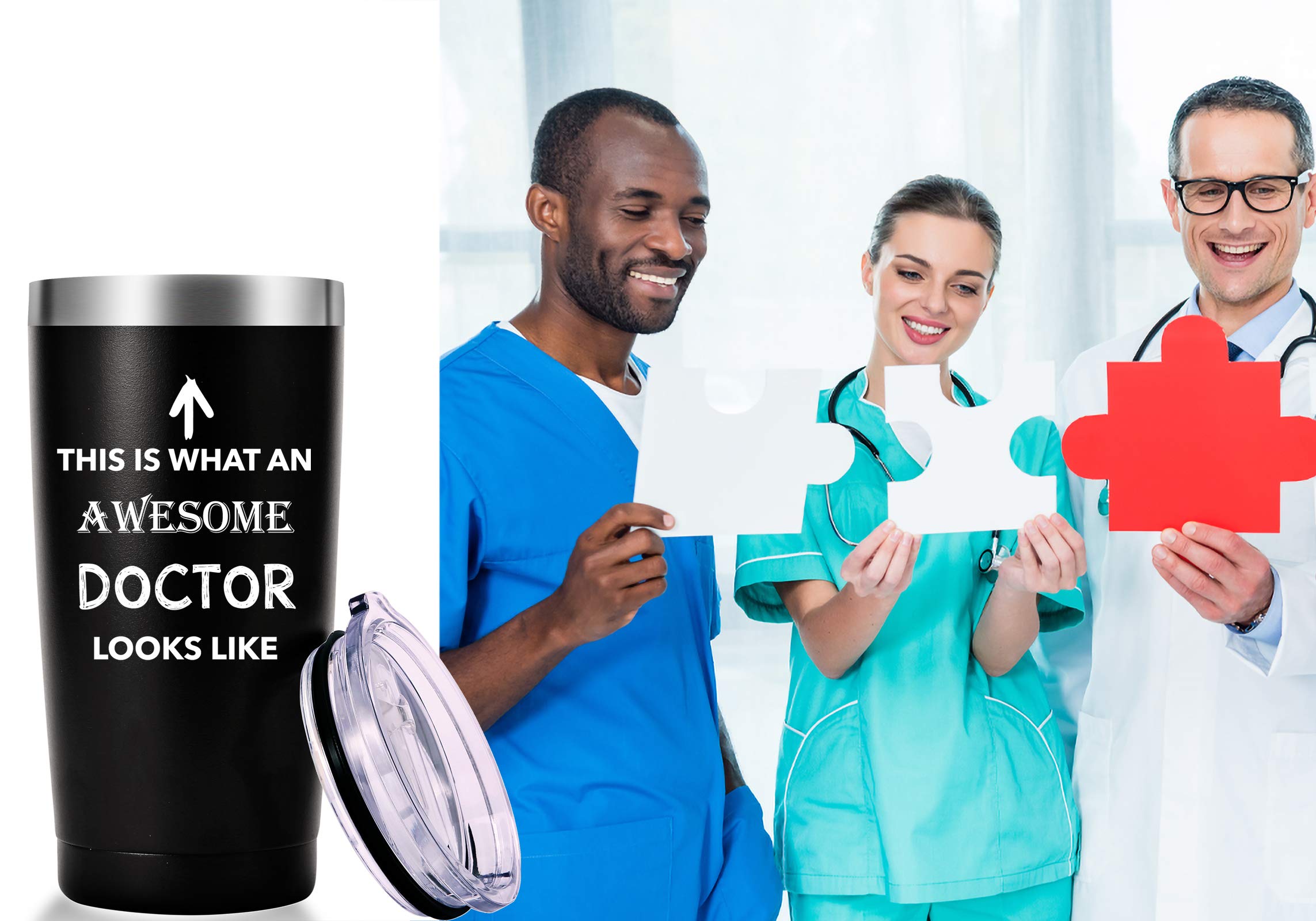 This Is What An Awesome Doctor Looks Like Mug.Doctor,Medical School Graduation Gifts.Appreciation,Birthday,Christmas Gifts for Doctors,MD,Med Tumbler(20oz Black)