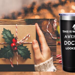This Is What An Awesome Doctor Looks Like Mug.Doctor,Medical School Graduation Gifts.Appreciation,Birthday,Christmas Gifts for Doctors,MD,Med Tumbler(20oz Black)