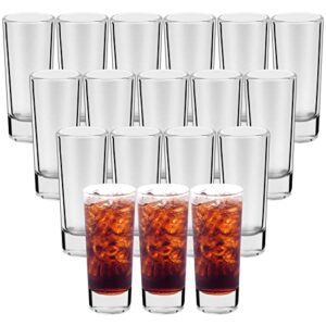 ruckae 18 pack shot glasses, 2 ounce shot glasses with heavy base, clear shot glasses set of 18 (cylinder shaped)