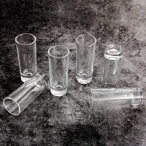 Ruckae 18 Pack Shot Glasses, 2 Ounce Shot Glasses with Heavy Base, Clear Shot Glasses Set of 18 (Cylinder Shaped)