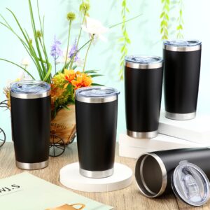 Sieral 36 Packs 20 oz Stainless Steel Tumbler Bulk with Lid Vacuum Double Wall Insulated Travel Coffee Mug Powder Coated Insulated Tumbler Cup for Christmas Wedding Birthday Party Favor Gifts (Black)