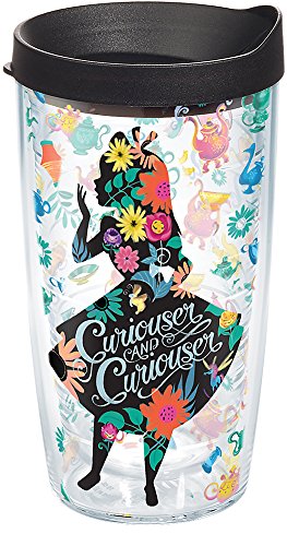 Tervis Disney - Alice In Wonderland - Curiouser Made in USA Double Walled Insulated Tumbler Cup Keeps Drinks Cold & Hot, 16oz, Classic