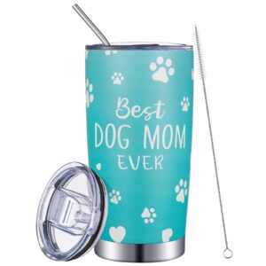 zubebe dog lovers gifts for women dog skinny tumbler with lid and straw coffee tumbler for women 20oz coffee mug for birthday mother's day christmas travel gifts