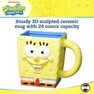 Silver Buffalo SpongeBob SquarePants 3D Sculpted Ceramic Mug, 20 Ounces