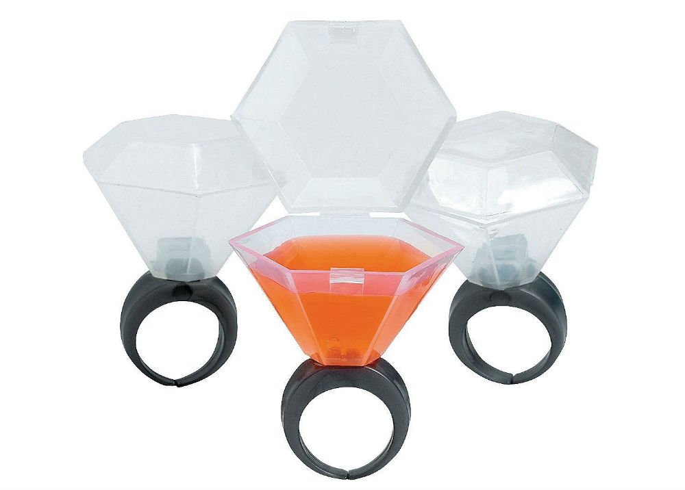 Plastic Wedding Ring Shot Glass (12 Shot Glasses) .75oz