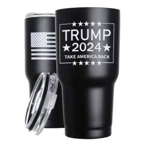 xccme trump 2024 take america back tumbler with american flag,30oz stainless steel coffe mug,double wall insulated tumbler for home office outdoor works ice drinks and hot beverage
