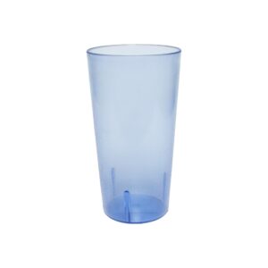 32 oz. (ounce) restaurant tumbler beverage cup, stackable cups, break-resistant commerical plastic, set of 4 - blue