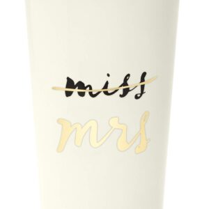 Kate Spade New York Bridal 16 Ounce Insulated Travel Mug, Double Wall Thermal Tumbler for Coffee/Tea, Miss to Mrs. (Pink)