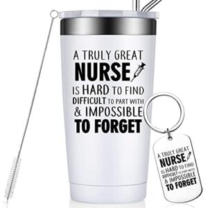 birgilt nurse gifts for women - nurse appreciation gifts - nurses week gifts - nurses day 2023 gifts - 20oz a truly great nurse is hard to find tumbler