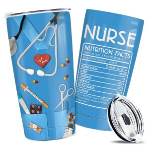 wowcugi nurse gifts nutrition facts tumbler stainless steel double vacuum insulated travel coffee cup 16oz christmas graduation rn cna lnp nurse appreciation gift women men