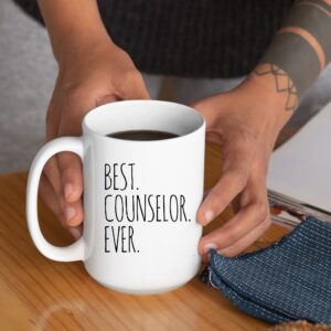 Panvola Best Counselor Ever Mental Health Therapist School Counselor Marriage Teacher Psychologist Ceramic Coffee Mug (15 oz)