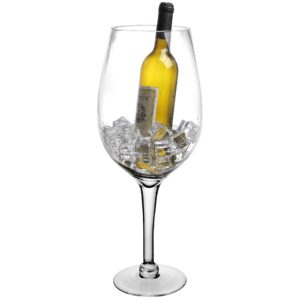mygift 20-inch giant clear decorative hand blown wine glass novelty stemware/champagne magnum chiller