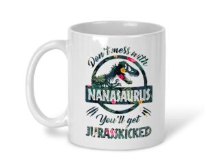 nanasaurus coffee mug - protective nana gift - cute present for nana