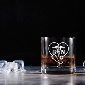 Perfectinsoy RN Whiskey Glass, Registered Nurse Whiskey Glass, Funny Gifts for Nursing Students, for Women, Men, Coworker Gift, Doctor gifts, Dr. Gifts, Medical, Medical Grad, Dr. Nurse, Nurse gift