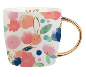 slant collections creative brands 14-ounce porcelain coffee mug, hey mama