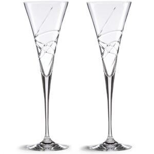 lenox adorn crystal 2-piece toasting flute set, 2 count, clear, 7oz