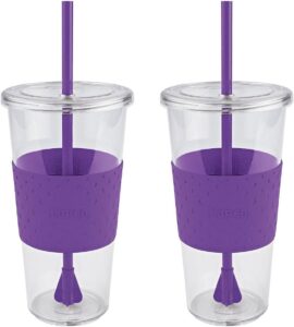 copco set of 2 sierra on the beach purple cold 24 ounce tumblers