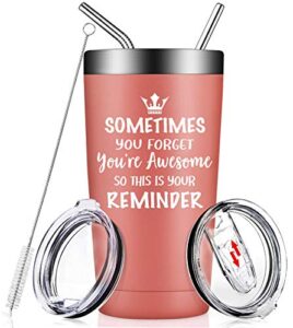 fufendio thank you gifts for coworkers - funny inspirational birthday gifts for women, friends female, best friend, coworker, sister - encouragement gifts - vacuum insulated 20oz tumbler