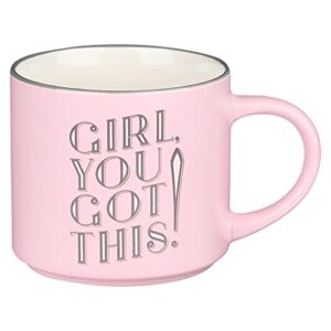 bless your soul xl extra large pink coffee mug girl you got this, funny birthday gifts for women, mom, co-worker boss lady mug, retro-inspired designs - 15oz cup