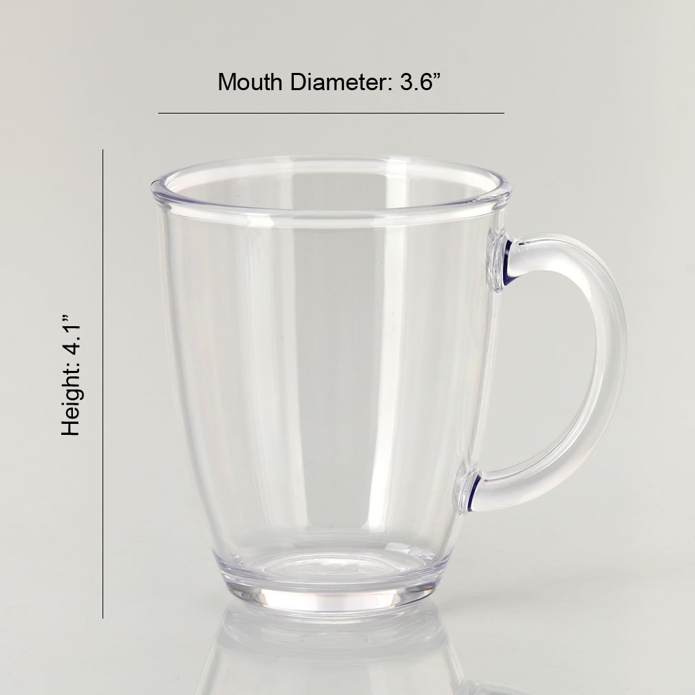 City Point 4 pcs 14 OZ OZ Crystal clear Plastic Coffee Mug, Break-Resistant Commercial Plastic Party Juice Cups, Picnic Drinking Cup