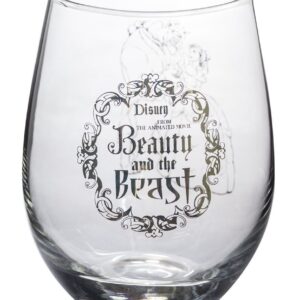 Disney Classics Collectible Stemless Tumbler Glass Sets - 16 Ounces - Set of 2 (Beauty & The Beast)