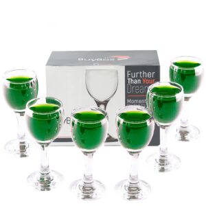 the mask el turko cordial glasses set of 6 liqueur, absinthe, mini wine port glasses,stem shot glasses, apertif glassware ((2oz/55ml) clear glass)