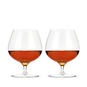 Viski Wingback Brandy Glass glassware set, Stemmed Wine glasses, Cocktail Glass Gift, Perfect for Bourbon, Rye, Scotch, and Mezcal, Set of 2, 17oz