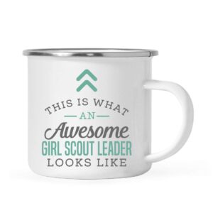 andaz press 11oz. stainless steel campfire coffee mug gift, this is what an awesome girl scout leader looks like, 1-pack, birthday gift ideas coworker him her, includes gift box