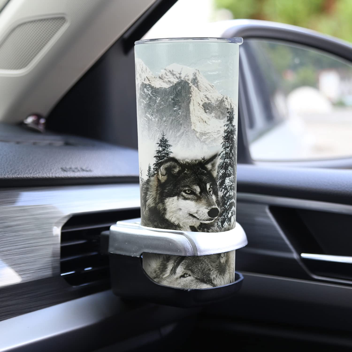 muanns Wolf Lovers Gifts - Wolf Tumbler Wolf Cup With Lid and Straw - Stainless Steel Insulated Wolf Coffee Mug Water Bottle - 20 Oz Tumbler Wolf Travel Mug