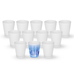 agh sublimation frosted shot glasses 1.5 oz set of 12 shot glasses sublimation blanks products personalized shot glasses bulk with heavy base for whiskey, tequila, vodka, espresso