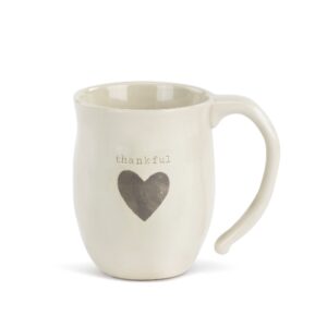 demdaco thankful heart cream inspirational 16 ounce ceramic stoneware coffee mug