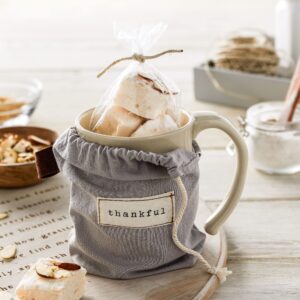 DEMDACO Thankful Heart Cream Inspirational 16 ounce Ceramic Stoneware Coffee Mug