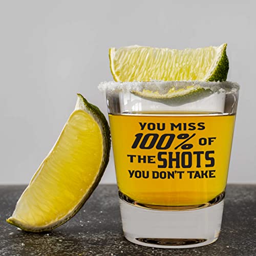 LitGifts Funny Motivational Shot Glass, Cute Shot Glasses for Women or Men, Shot Glasses Funny for Friends Coworker or Family, Cool Shot Glasses for Men or Women, 1.75 Ounce Novelty Shot Glass