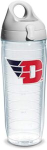 tervis made in usa double walled university of dayton flyers insulated tumbler cup keeps drinks cold & hot, 24oz water bottle - gray lid, logo