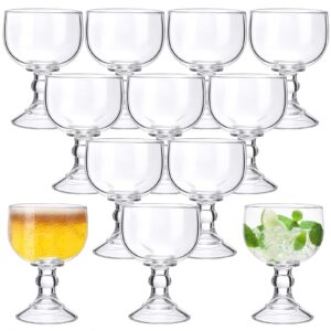 set of 12 schooner beer glass 21.5 oz extra large margarita glass clear fishbowl glasses for drinks thick bottom goblet glasses shrimp cocktail cups for drinking coronaritas beer margarita juice water