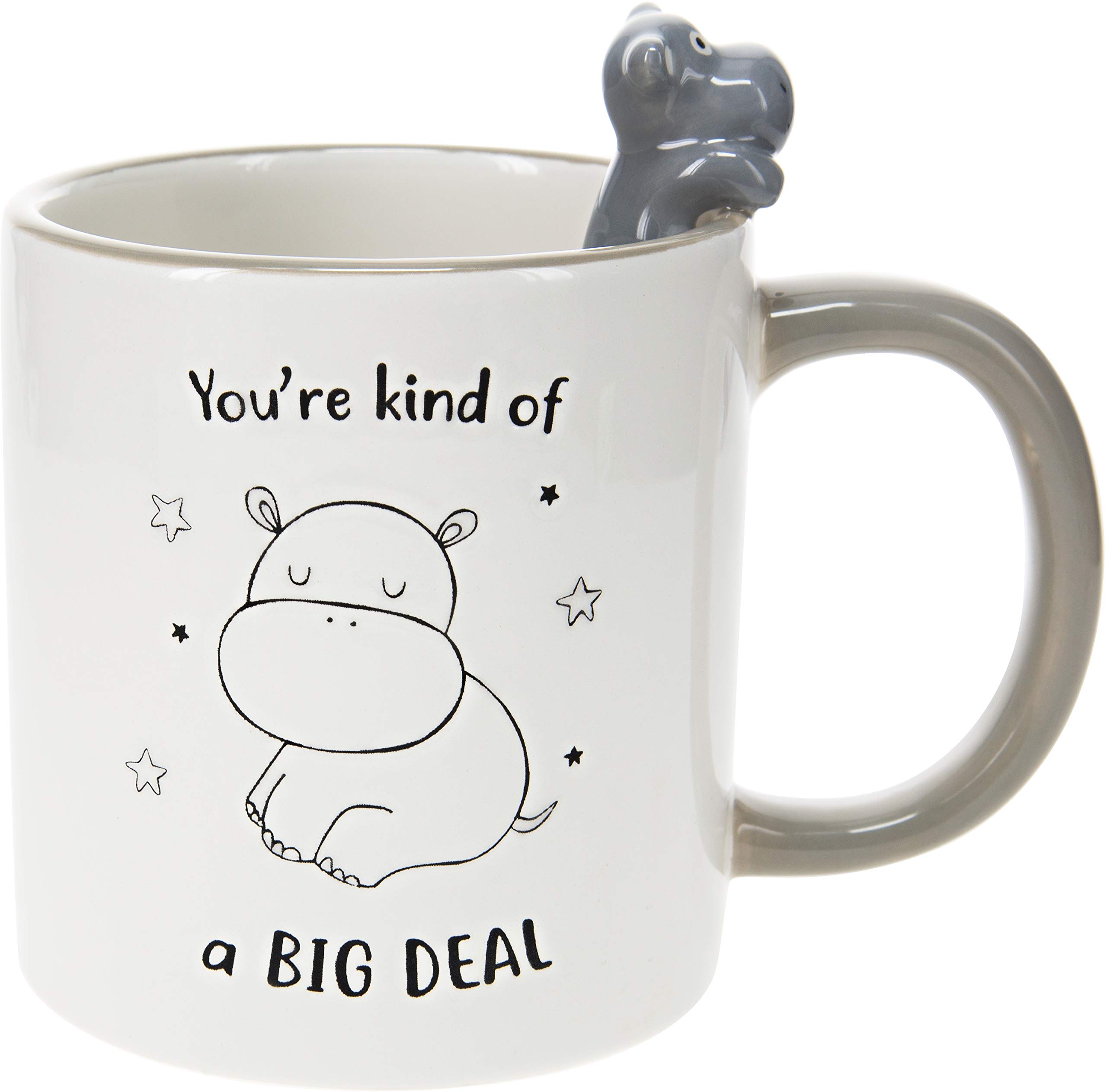 Pavilion Gift Company You're Kind Of A Big Deal-Hippo Gray 17oz Dolomite Coffee Cup Mug, 1 Count (Pack of 1)