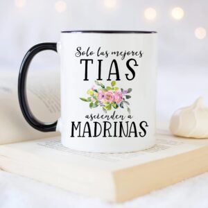 YouNique Designs Will You Be My Godmother Proposal Mug, 11 Ounces, La Madrina Gifts from Godchild, Godmother Gifts from Godchild (Black Handle)