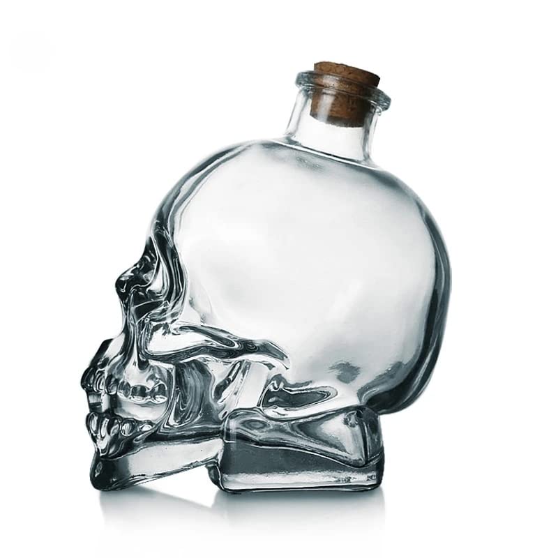 Creative Crystal Skull Head Shot Glass Party Transparent Champagne Cocktails Beer Coffee Wine Bottle Doomed Drinkware Bar Tools (750ml)