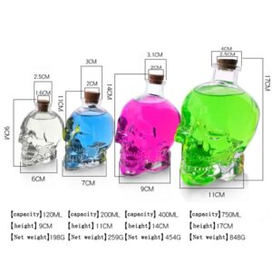 Creative Crystal Skull Head Shot Glass Party Transparent Champagne Cocktails Beer Coffee Wine Bottle Doomed Drinkware Bar Tools (750ml)