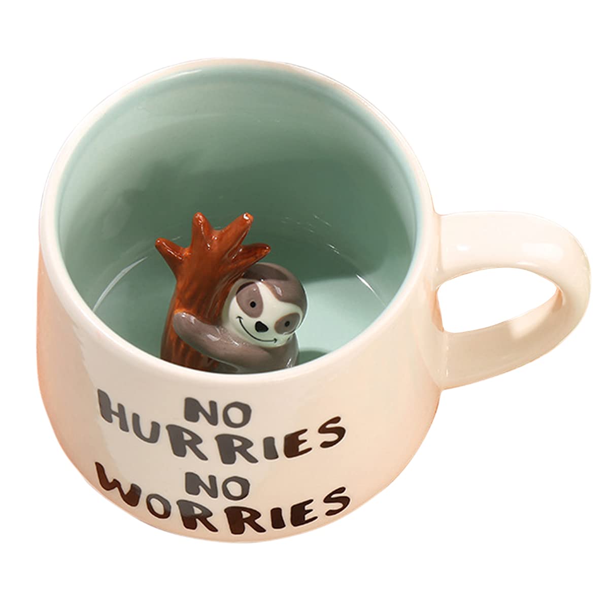 TechoEcho Cute 3D Sloth Coffee Mug,Animal Inside Design Suitable for Christmas/Birthday Gift,Cute Cup for Kids ，Housewarming Surprise Present For Friends,Home/Office/Mood Decoration.（Sloth）