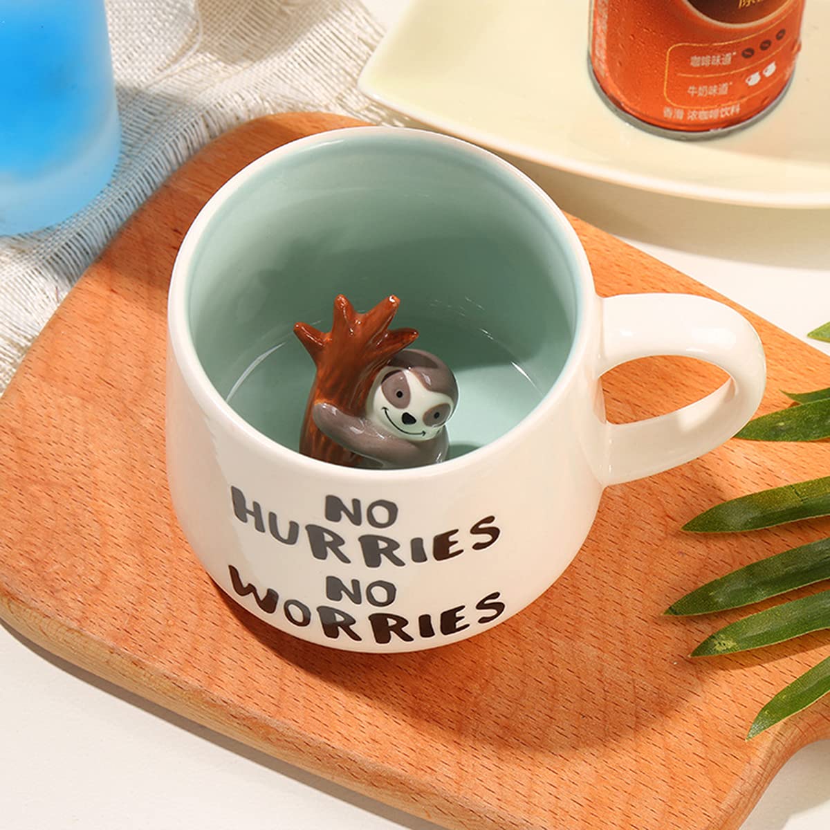 TechoEcho Cute 3D Sloth Coffee Mug,Animal Inside Design Suitable for Christmas/Birthday Gift,Cute Cup for Kids ，Housewarming Surprise Present For Friends,Home/Office/Mood Decoration.（Sloth）