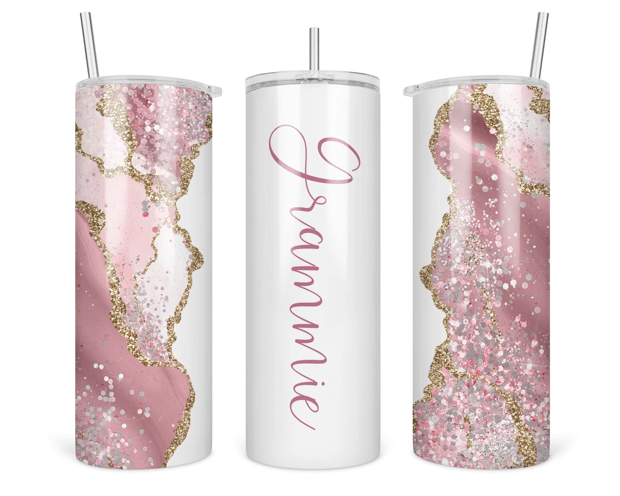 HTDesigns Grammie Tumbler For Grandma For Mother's Day - Cute Mother's Day Gift For Grandma - Grammie Travel Mug - Grandma Tumbler For Mother's Day